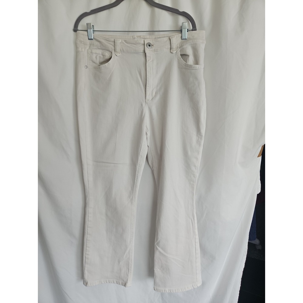J. Jill Boot Cut Jeans Women 14 Off White Excellent Demi Ankle Stretch Denim